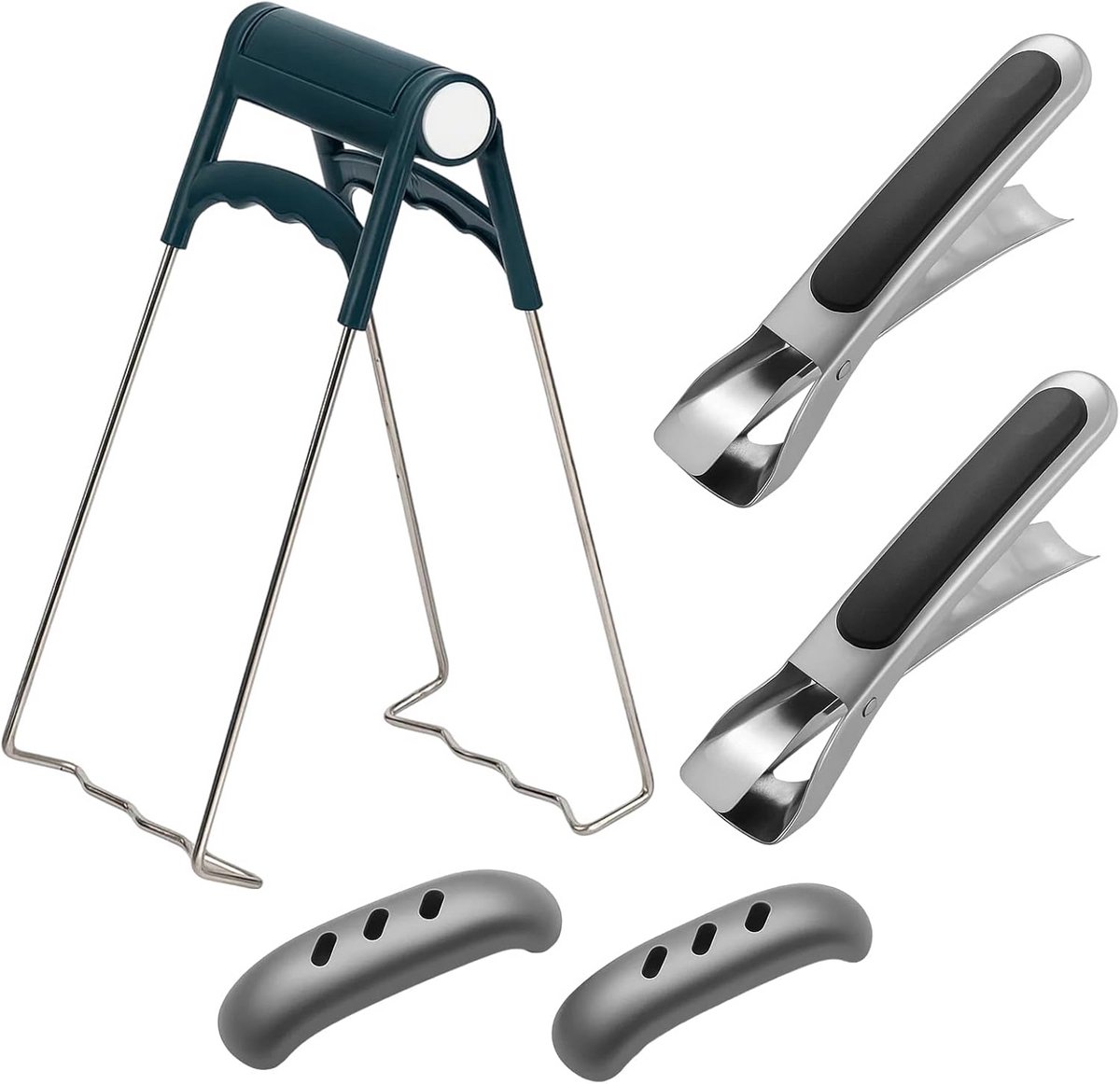 Set van 5 Hittebestendige Platen en Handige Gripper voor Airfryer