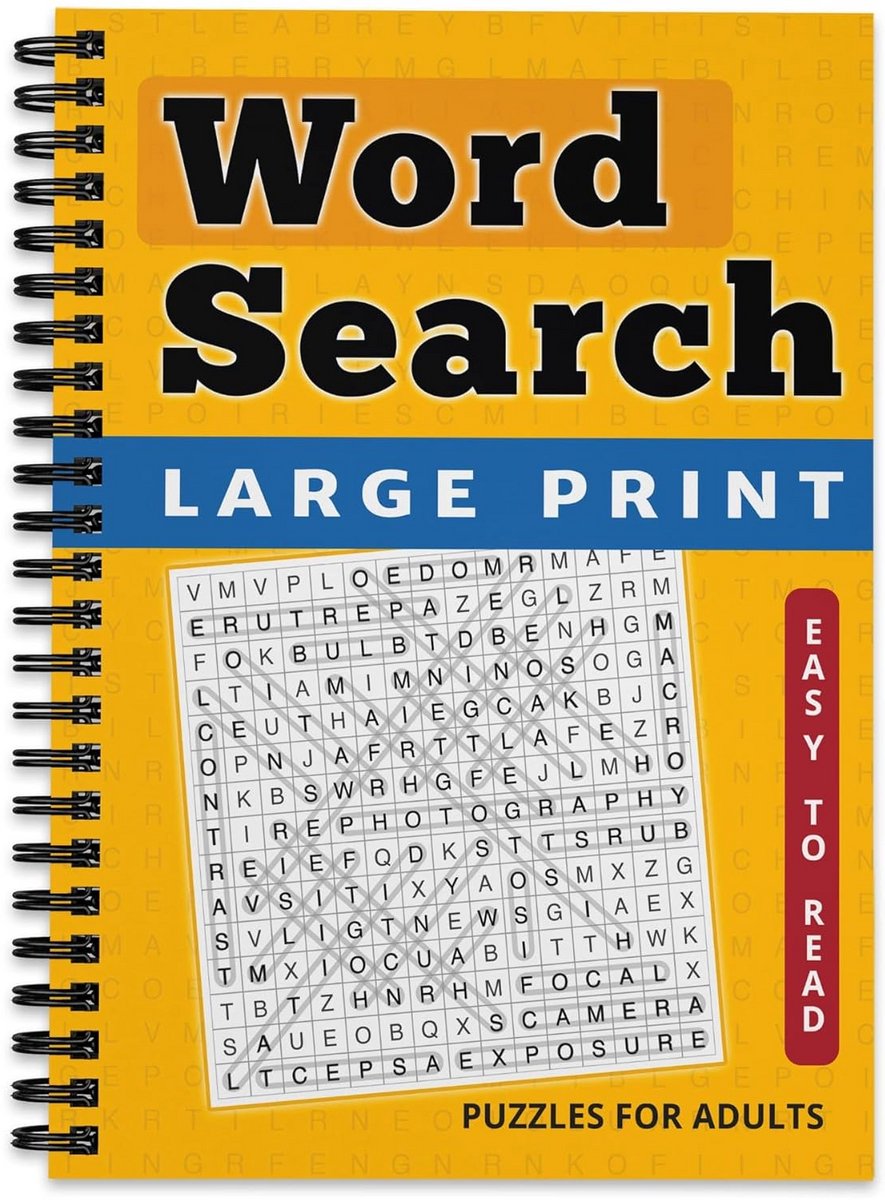 Zoekpuzzels met Woorden: Groot Lettertype Woordzoeker voor Volwassenen en Kinderen