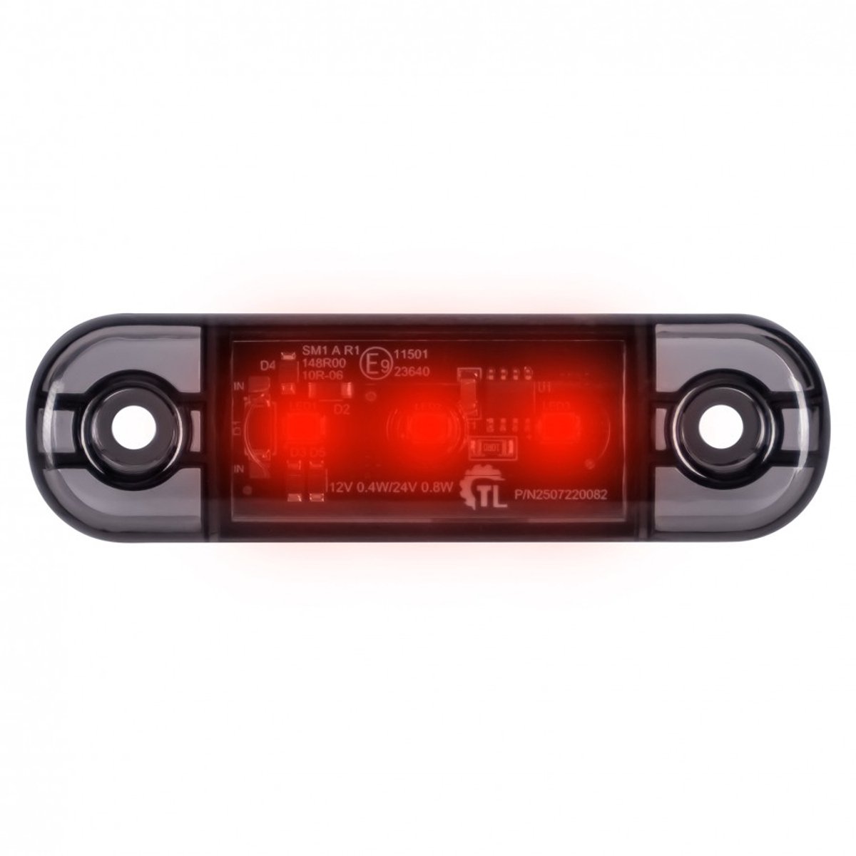 led zijmarkeringslamp donker rood 3x led - contourlamp - zijlamp - markeringslamp