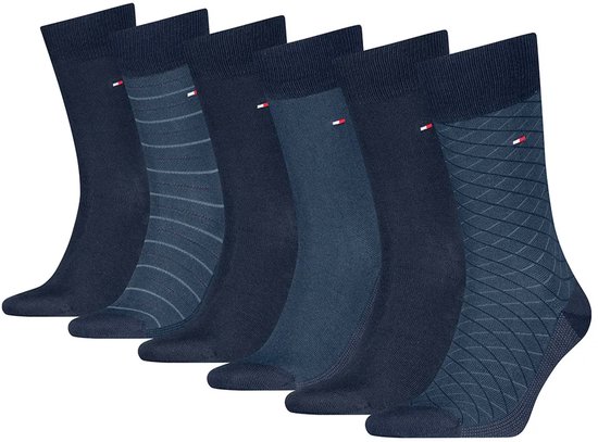 Tommy Hilfiger Herensokken Giftbox 6-Pack Navy