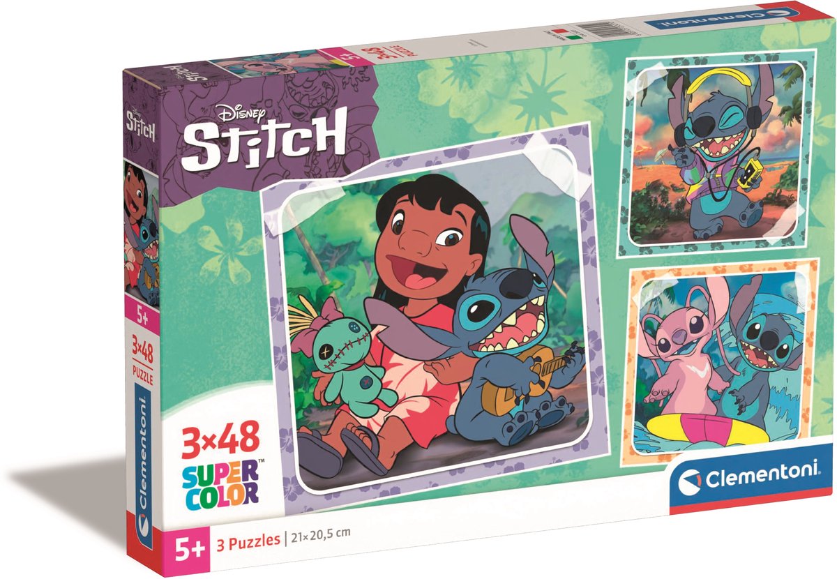 Clementoni - Puzzel - 3 x 48 Stukjes - Lilo en Stitch - Puzzel Voor Kinderen - Vanaf 5 Jaar — afbeelding 2