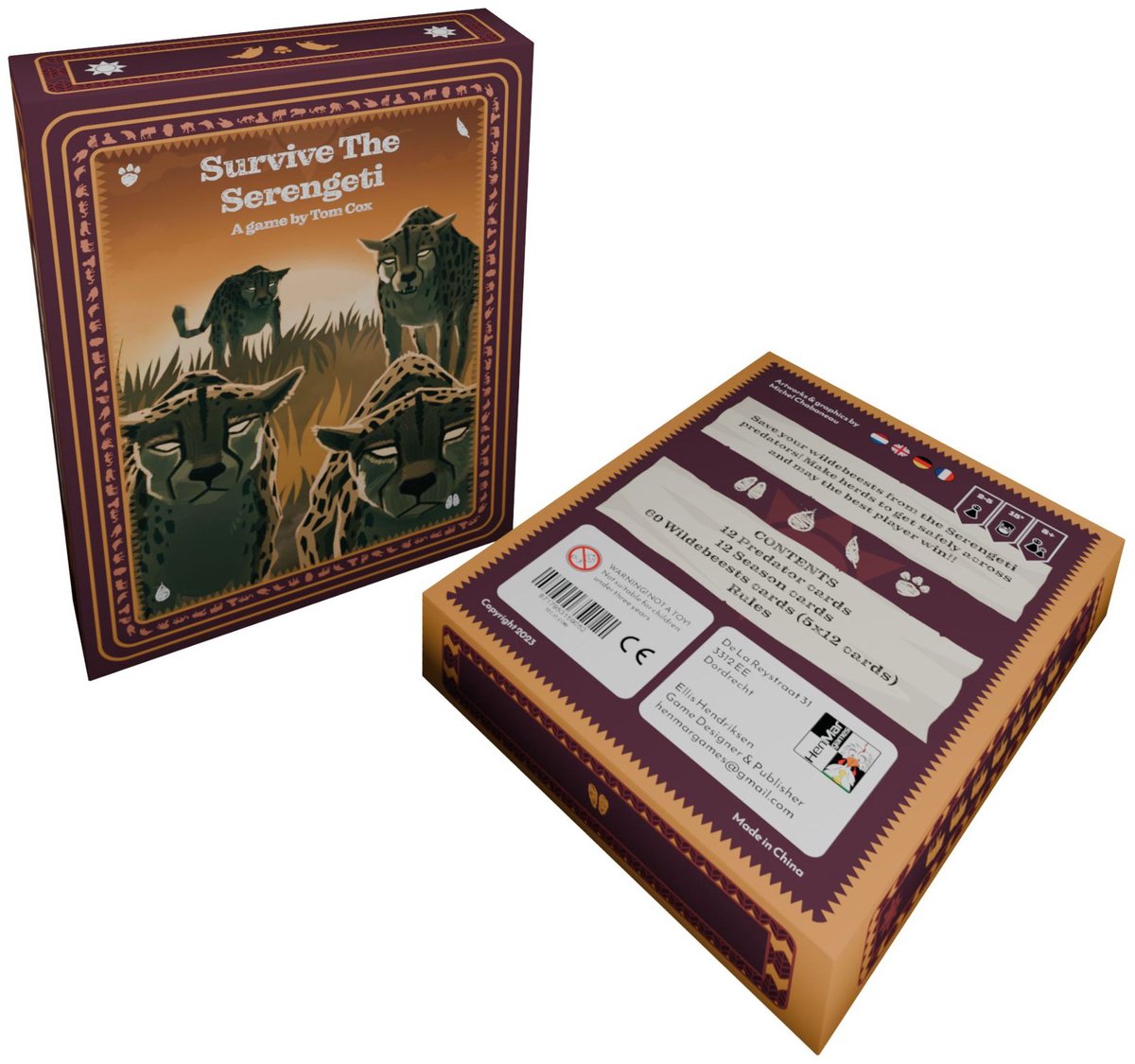 Boosterbox educatief spel Survive The Serengeti - kaartspel.