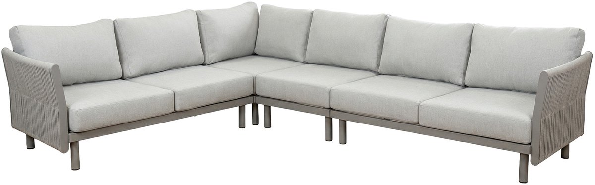 Loungebank Cavallino | 4-delig | 5 Personen | Beige/Camel | Rope & aluminium