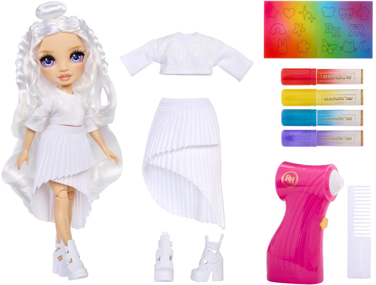 Rainbow High Air Brush & Create-modepoppen - Paarse ogen