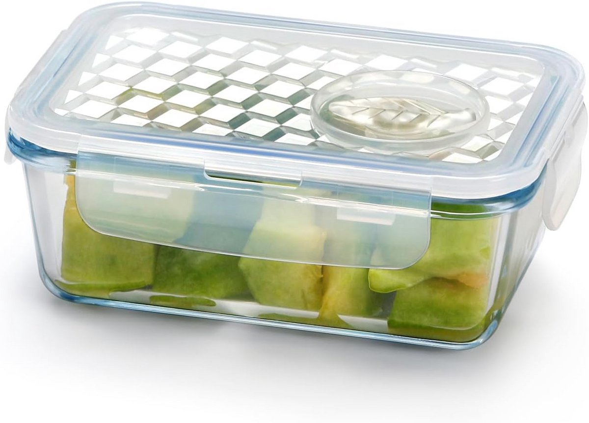 Glazen Voorraadbussen 0.45L Lekvrij Luchtdicht voor Meal Prep
