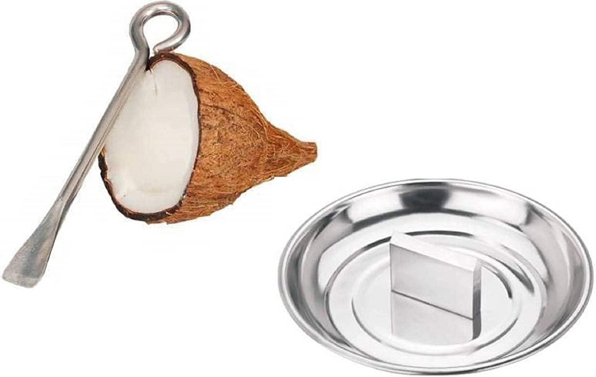Set van 2 Kokosnoot Openers van Roestvrij Staal voor Vleesverwijdering
