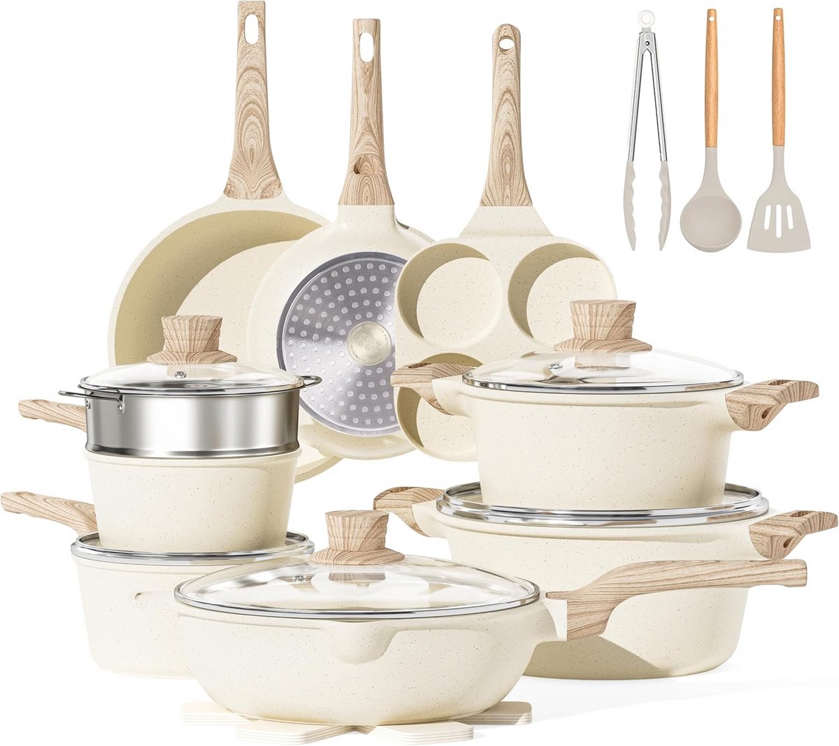 Complete Set Kookpannen en Potten met Antiaanbaklaag