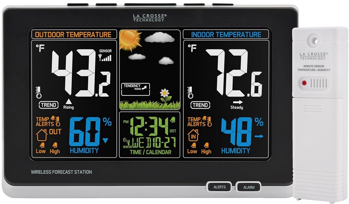 Draadloos Weerstation met Kleurenvoorspelling en Temperatuurwaarschuwingen