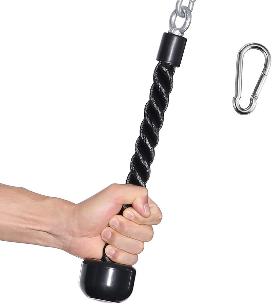 Tricepstouw - Kabel trekkoord - Kracht training - Versterkte uiteinden - 686 cm en 889 cm - Zwart