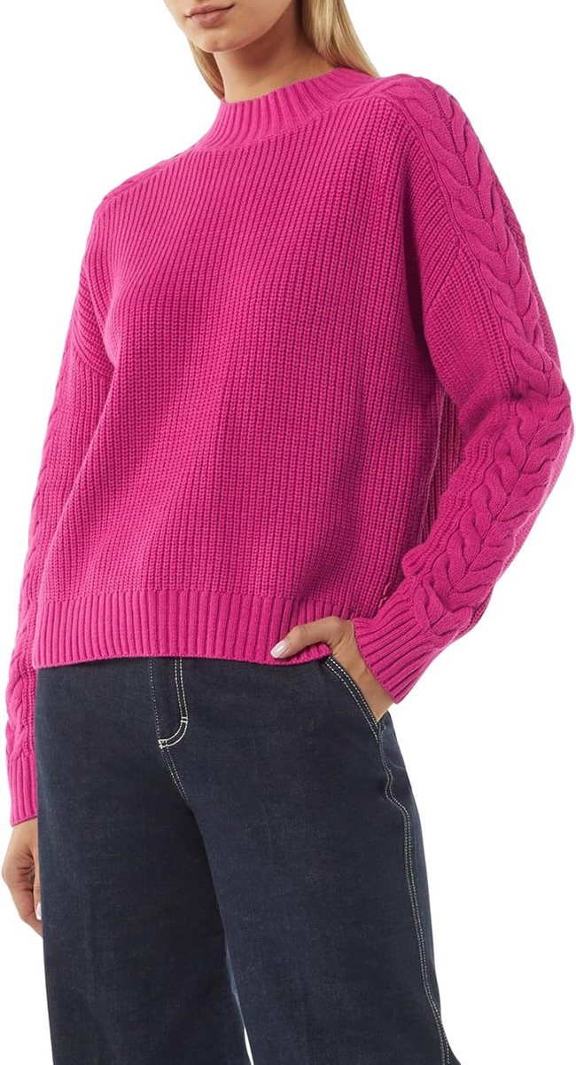 Dames Trui met Vlechtpatroon - Comfortabele Gebreide Pullover