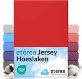 etérea Hoeslaken Jersey 140x200 - 160x200 cm Oekotex Made in Green - 100% coton - Rouge