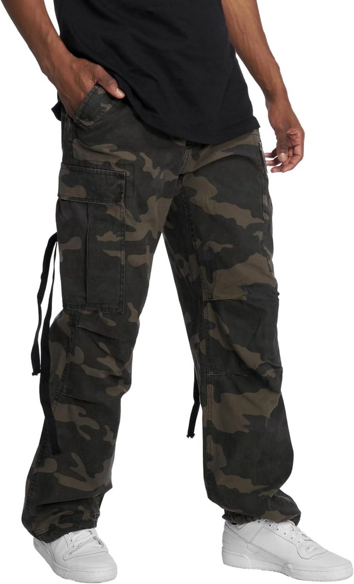 Mannen Cargo Broek Katoen Vintage Stijl Losse Fit Militaire Broek