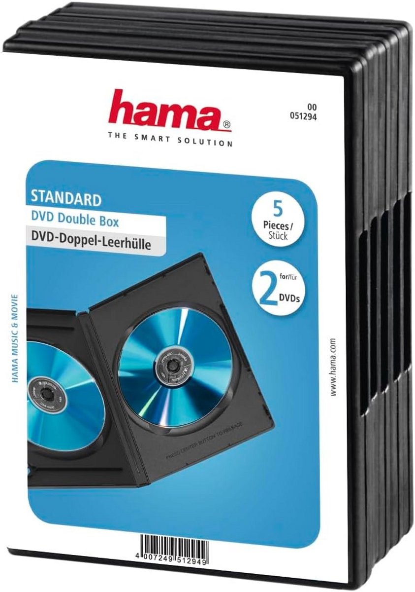 Dubbele DVD Hoesjes Zwart voor CD en Blu-ray - 5 Stuks met Insteekhoes