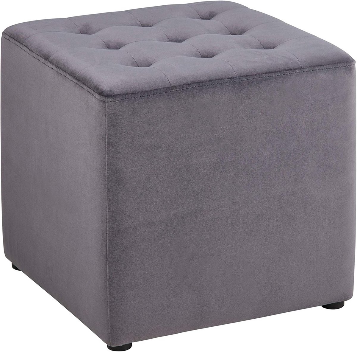 Moderne Hocker of Voetenbank - Hout en Grijs - Compact Formaat