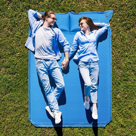Zelfopblazend Luchtbed 2 Personen (190x130 cm) met Kussen - Waterdicht en Draagbaar voor Camping en Outdoor — afbeelding 3