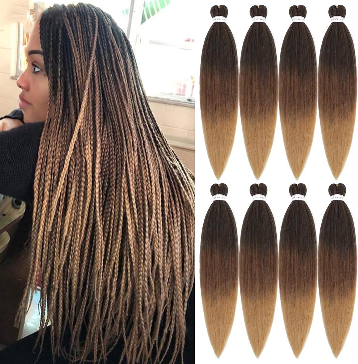 Voorgerekt Vlechthaar Synthetisch voor Twists en Locs - 26 Inch (8 Pakken)