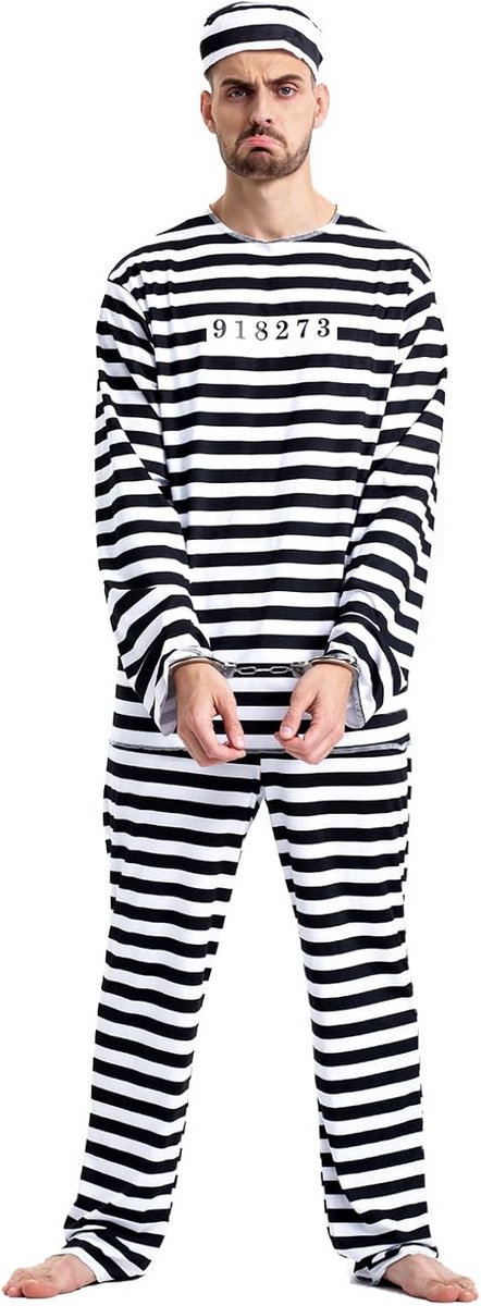 Gevangeniskostuum Heren voor Carnaval en Halloween met Accessoires