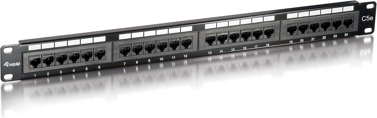 Netwerk Patchpaneel 24 Poorten RJ45 voor 19 inch Rackmontage