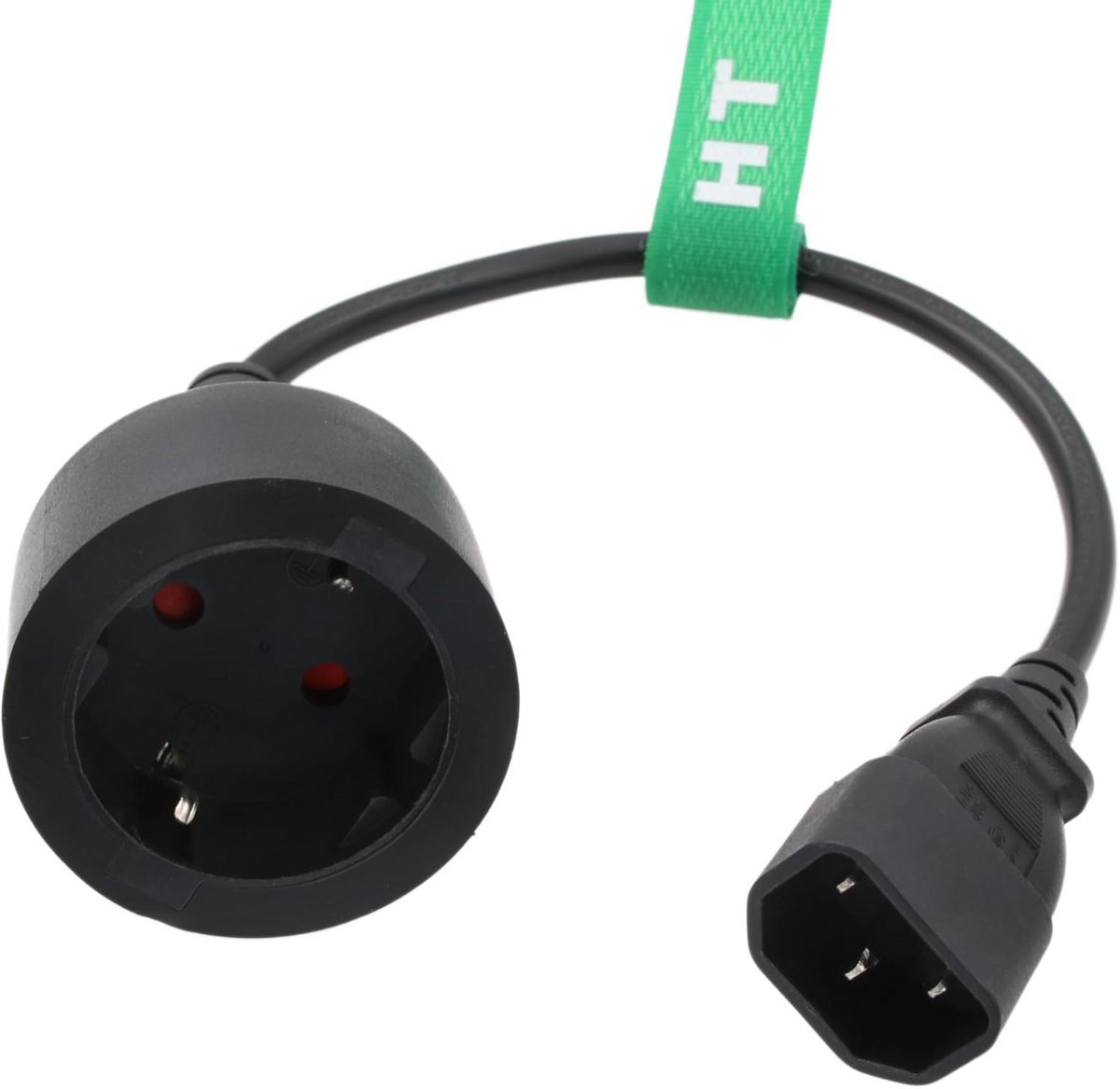 Korte Stroomkabel Adapter C14 naar Schuko CEE7/3 16A 250V voor PDU en UPS