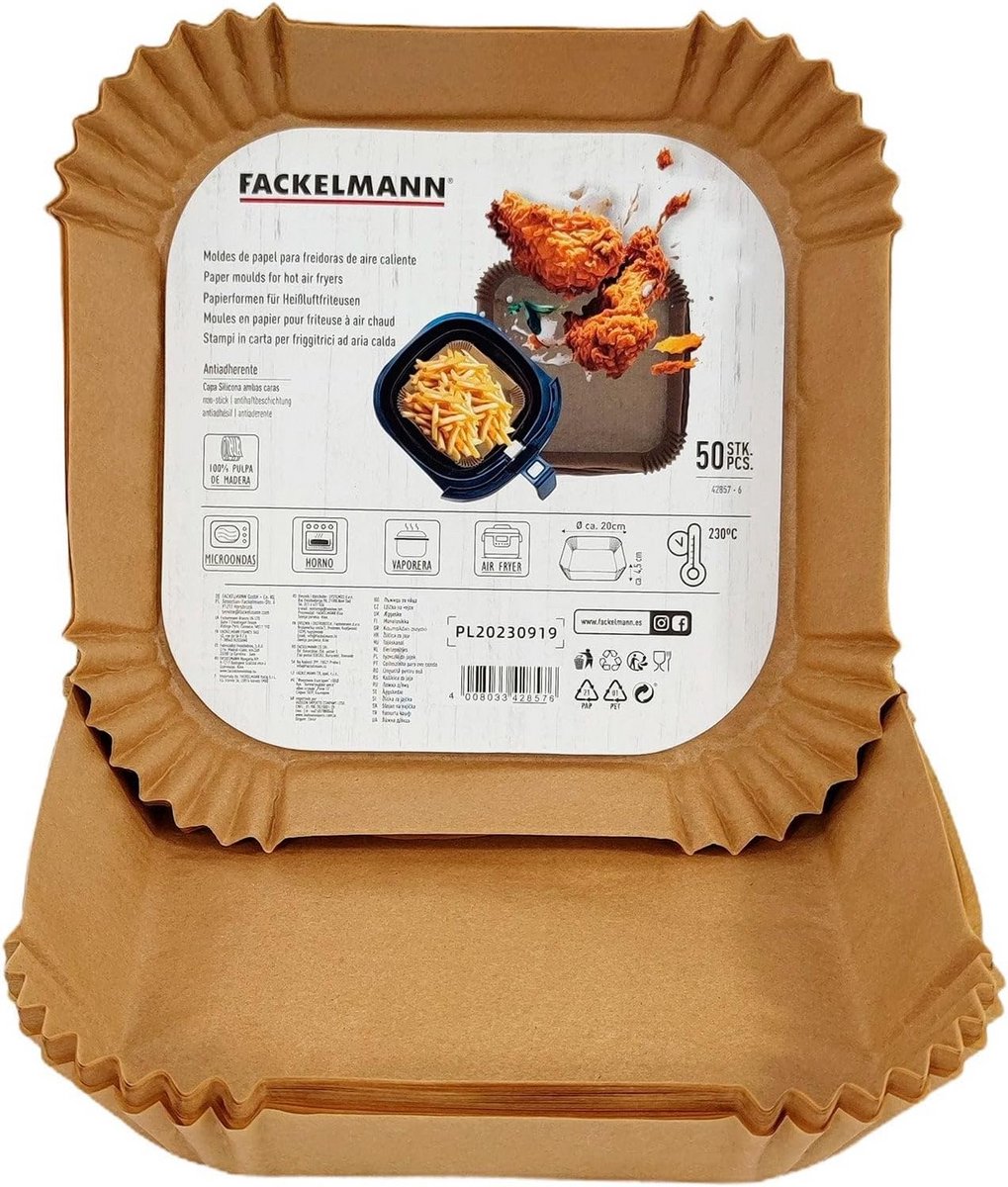 Vierkante bakvormen voor Airfryer 50 stuks - Hittebestendig en Antiaanbak