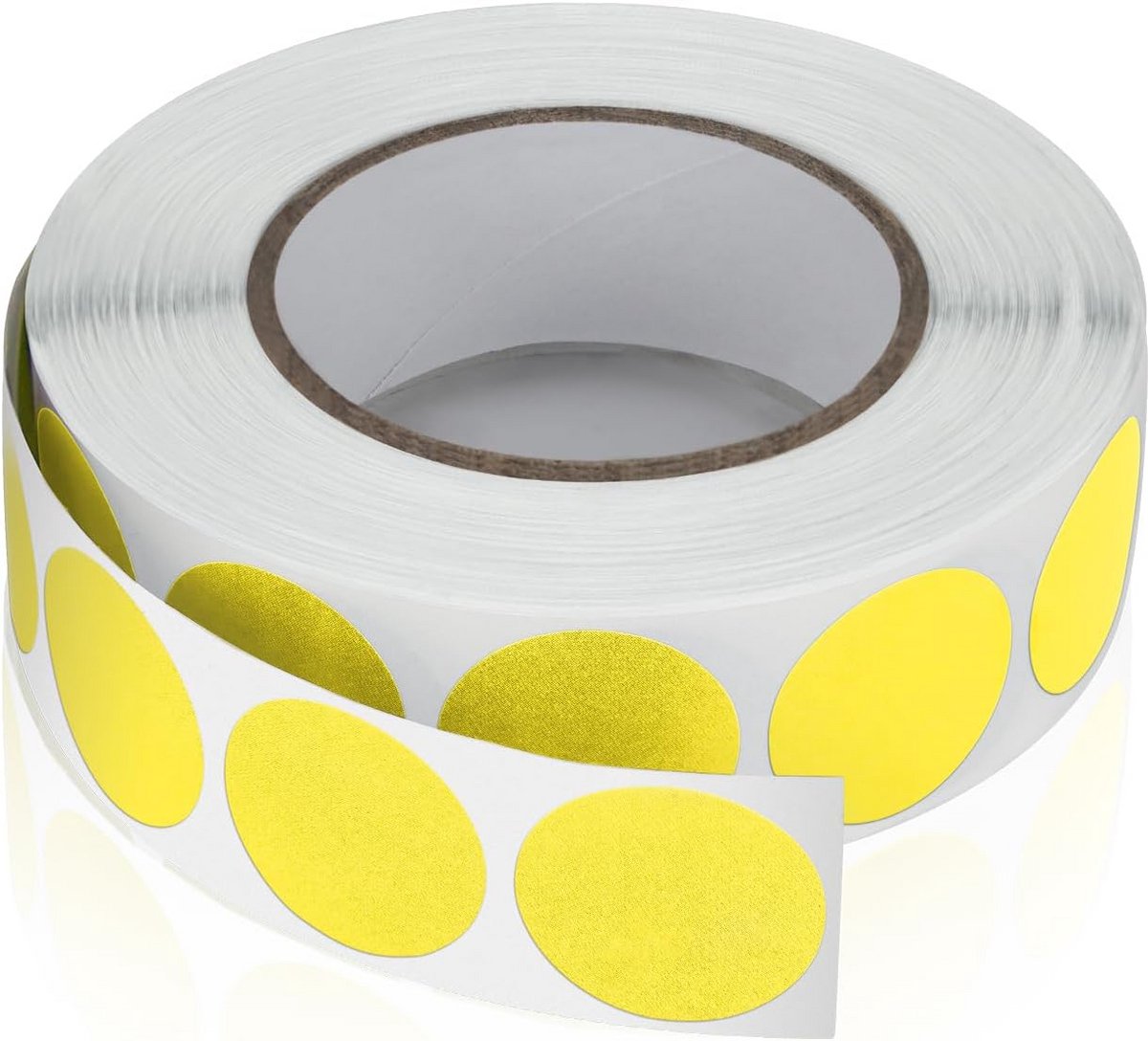1000x Ronde Zelfklevende Stickers Geel 19mm Kleurcodering Cirkel Etiketten Weerbestendig