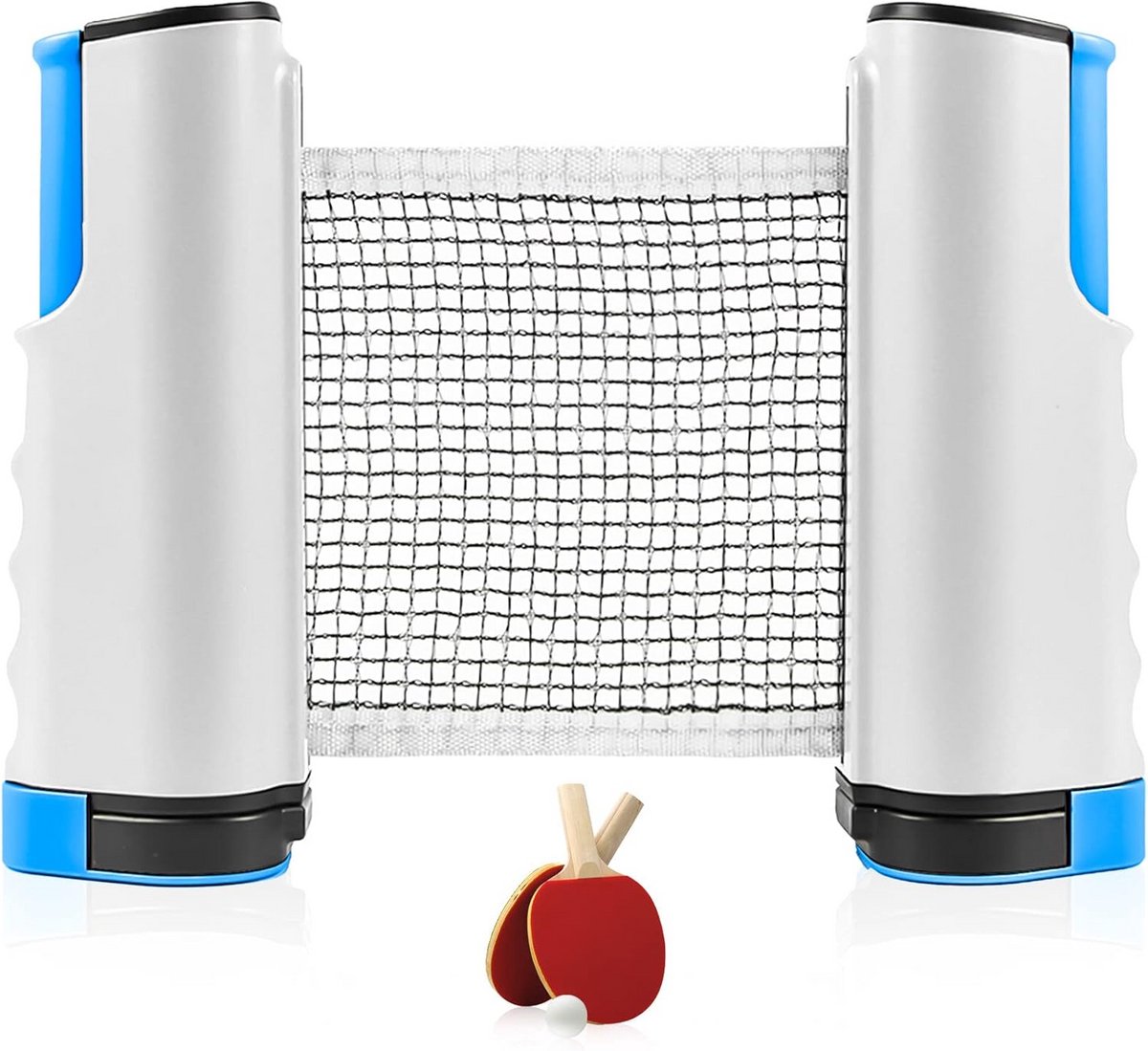 Tafeltennisnet - Ping Pong Net - Elke Tafel Gebruiken - Uittrekbaar en Draagbaar - Past tot 5cm dikte - Blauw