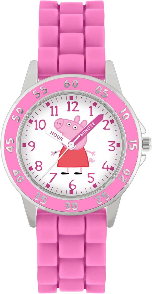 Kindershorloge Analoog Kwarts Roze Siliconen Band