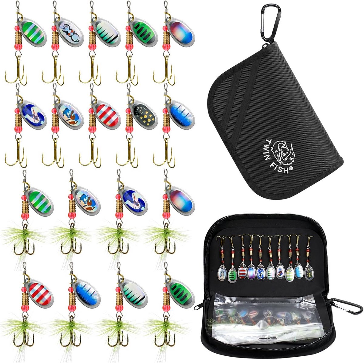 Spinner Set 18 Delen Vislure Set voor Baars en Forel