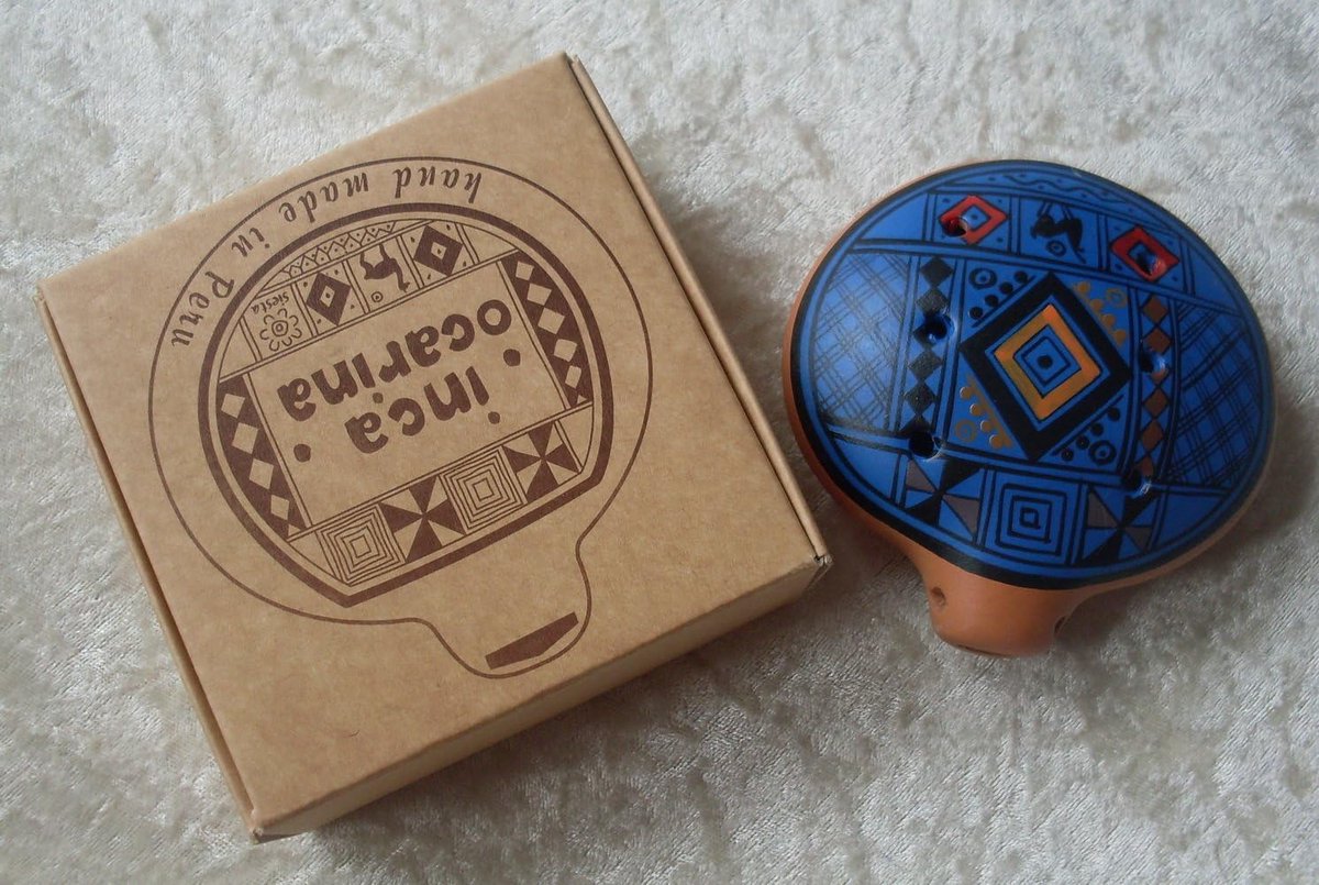 Traditionele Ocarina Fluit uit Peru in Marineblauw