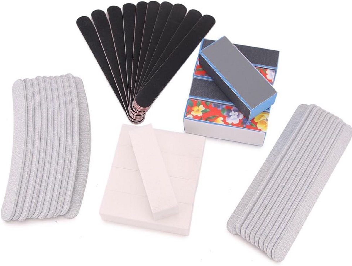 40-Delige Nagelvijlen Set: Manicure & Pedicure Vijlen, Polijstblokken en Buffer Set