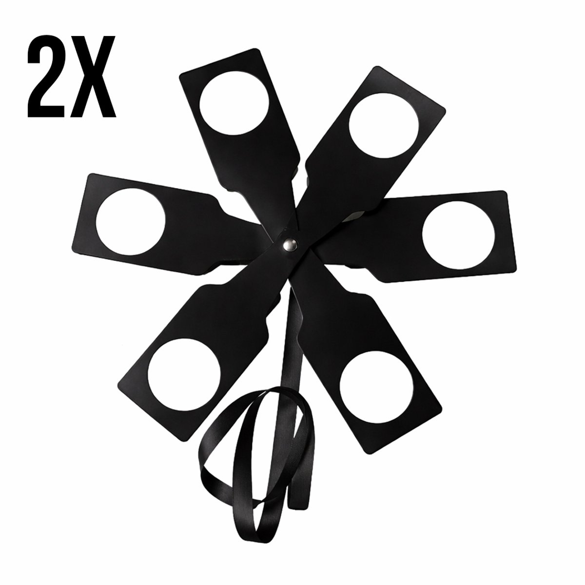 2 stuks - Hold Ub bekerhouder festival - Cupkeeper - Cupholder - Bierhouder - Draagtray - Met keycord - Zwart