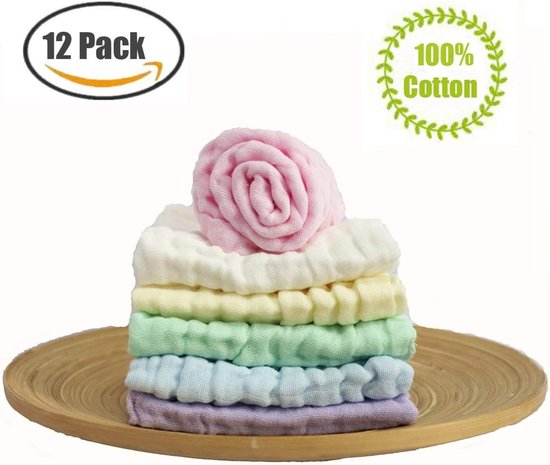 12x Zachte Hydrofiele Luiers / Wasdoekjes voor Baby - 30x30 cm - Extra Zacht voor Gevoelige Huid — afbeelding 3
