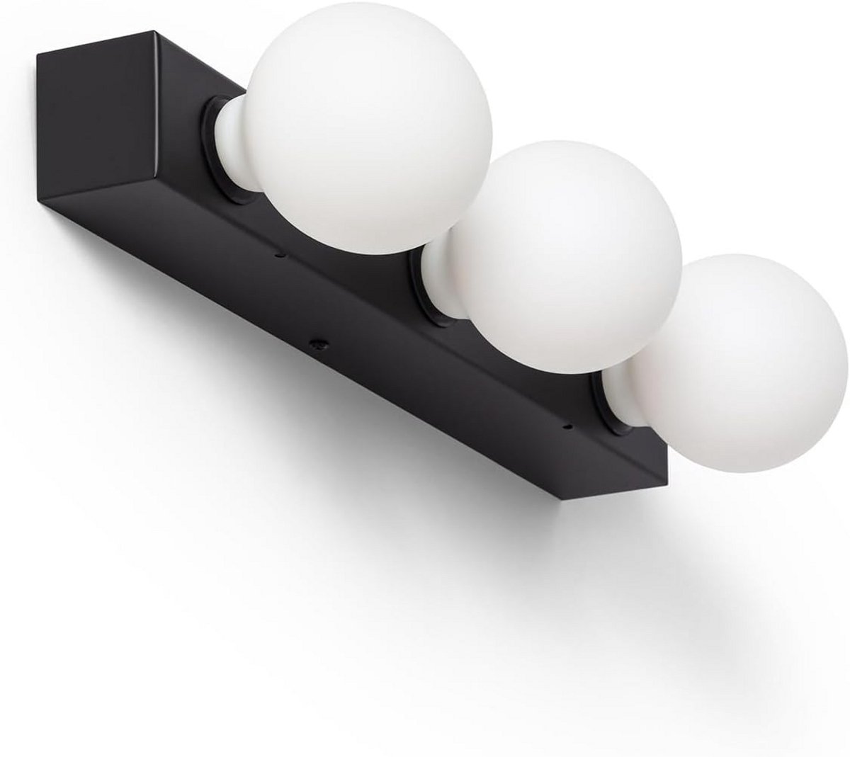 Moderne Zwarte Metalen Wandlamp met 3 Spots voor Badkamer en Interieur