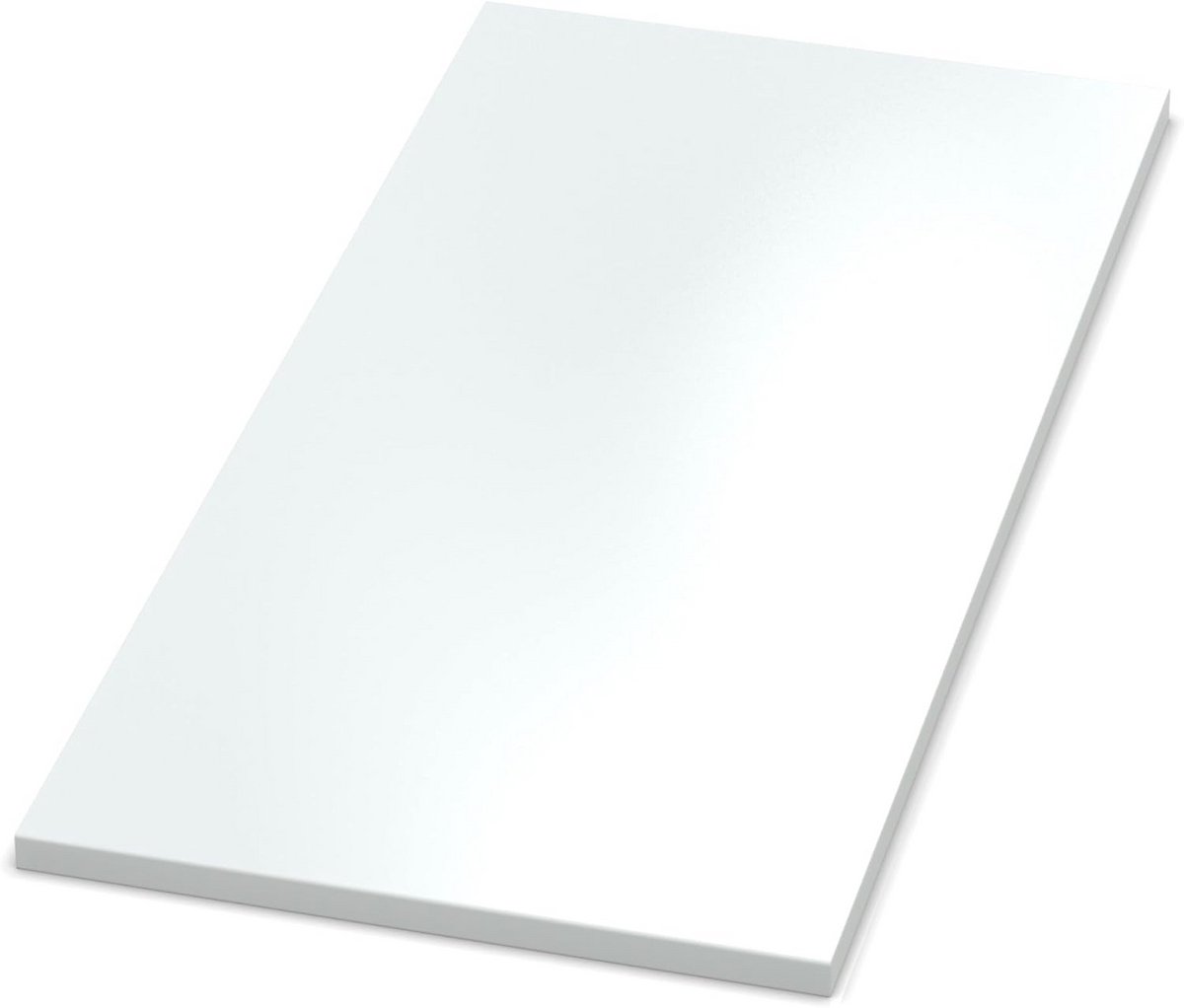 Tafelblad 25 mm Kristalwit Vierkant - Stevig Werkblad voor Bureau of Keuken (100 x 80 cm)