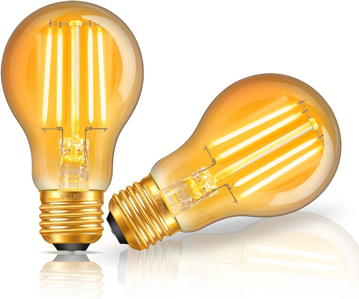 Edison Led Lampen Set van 2 - Warm Wit Licht - Standaard Fitting