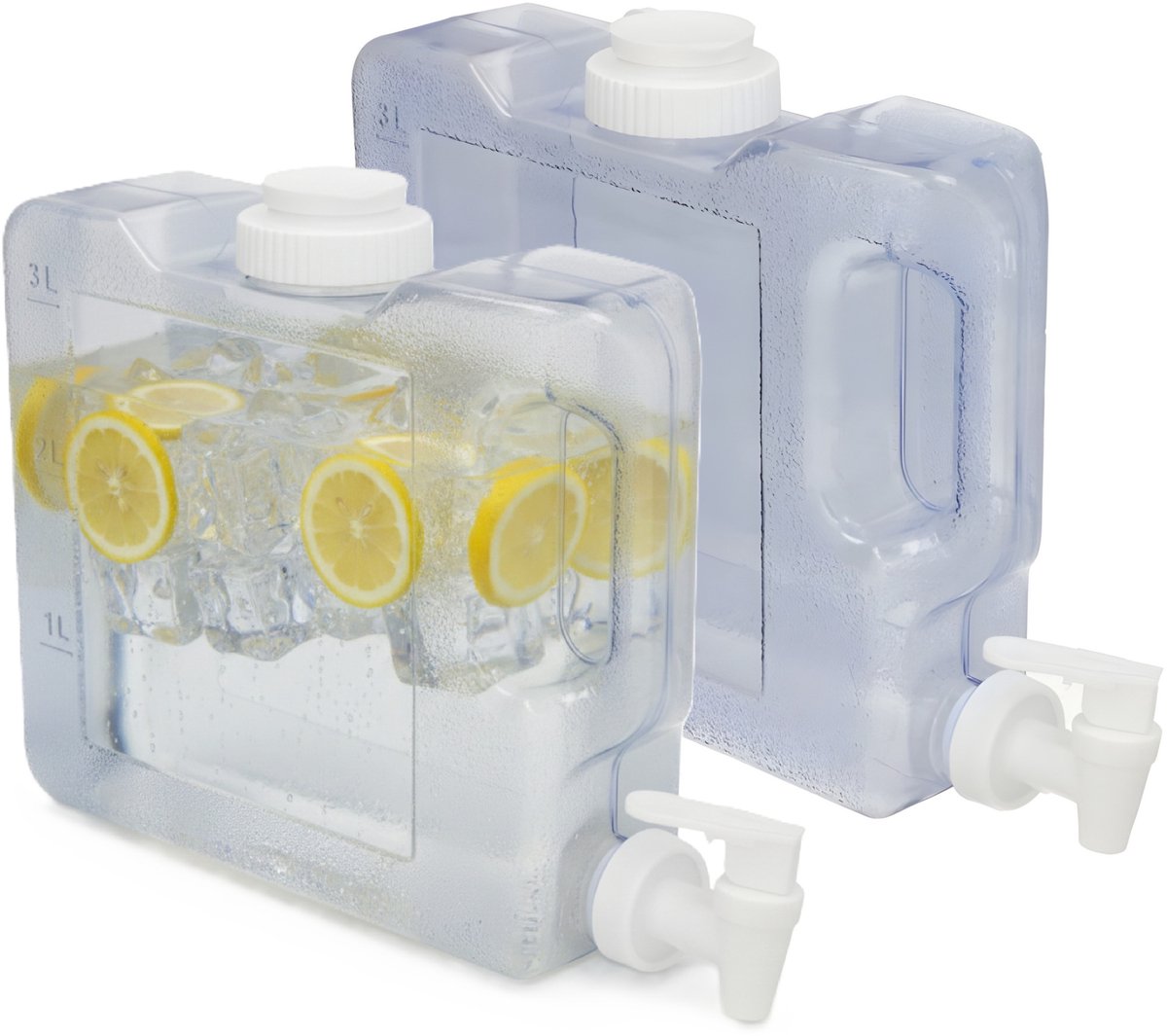 Gerimport Drank / Water dispenser tap - 2x - 4 Liter - kunststof - 37 x 12 x 16 - koelkast drankdispenser