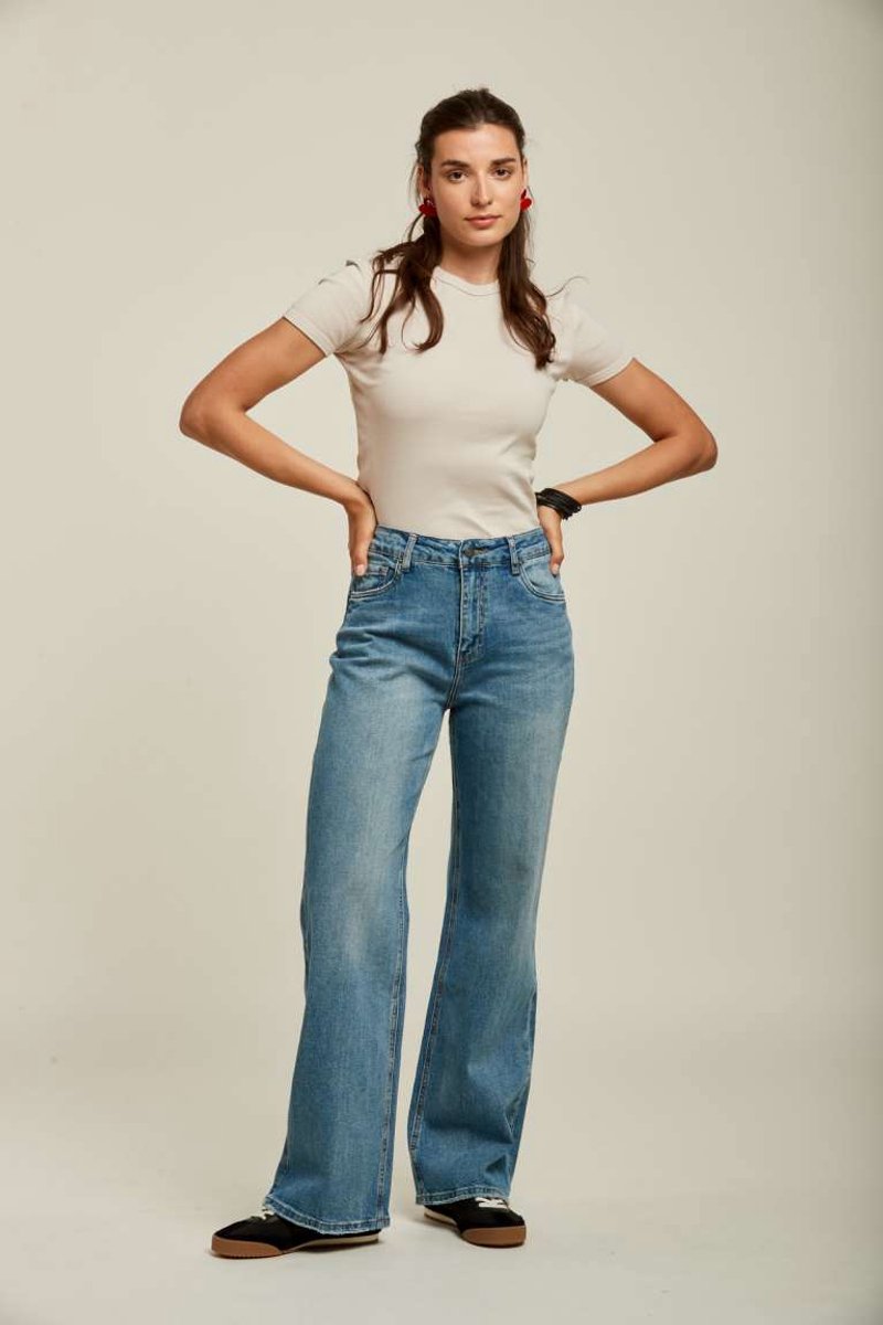 Broek Toxik3 hoge taille jeans large basic