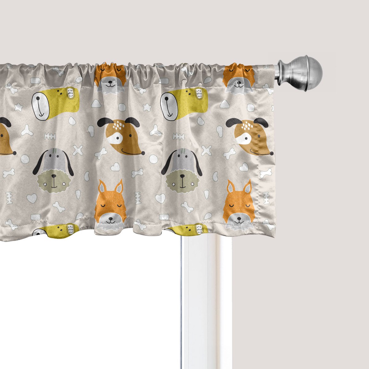ABAKUHAUS Kleuterschool Raamvalletje, Gordijnvalletje voor Keuken en Slaapkamer Decoratie met Tunnelzoom, 137 cm x 30 cm, Multicolor