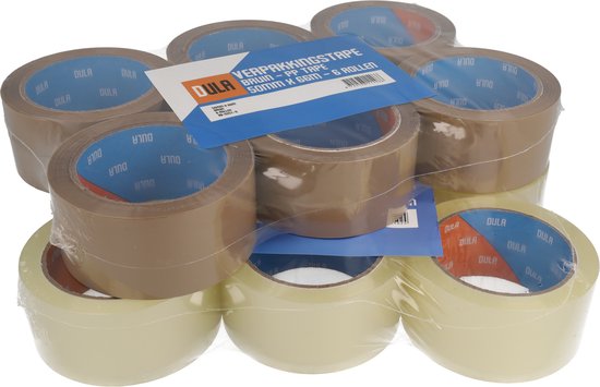 DULA Ruban d' Ruban d'emballage Marron 6 rouleaux 50 mm x 60 m