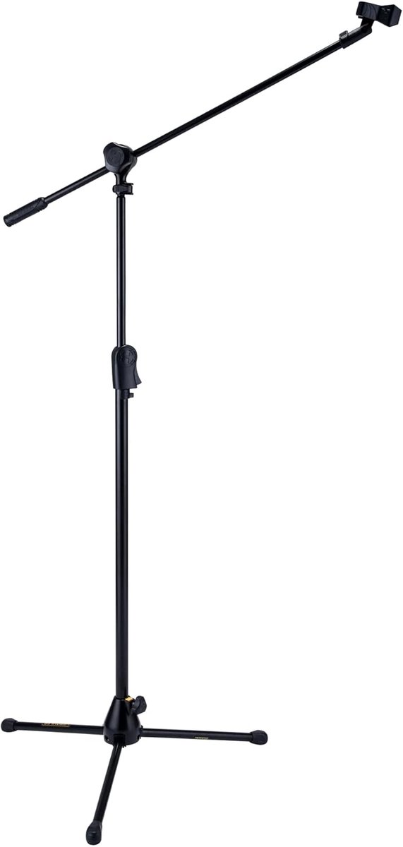 Microfoon Statief - Boomstandaard - Optreden en Studio - EZ Koppeling en Clutch - Tot 168 cm - Zwart