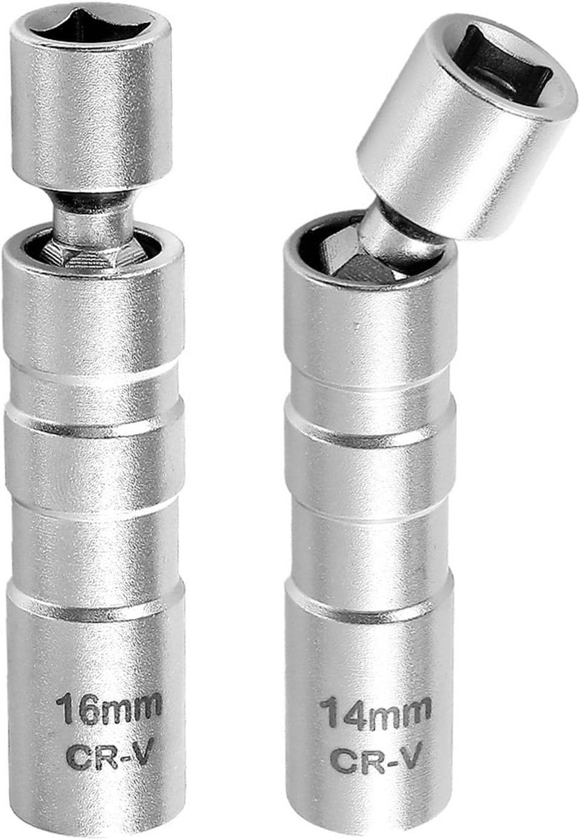 Bougiesleutel Set - Universeel Gereedschap - Auto Onderhoud - Flexibel Draaibaar - 14mm 16mm