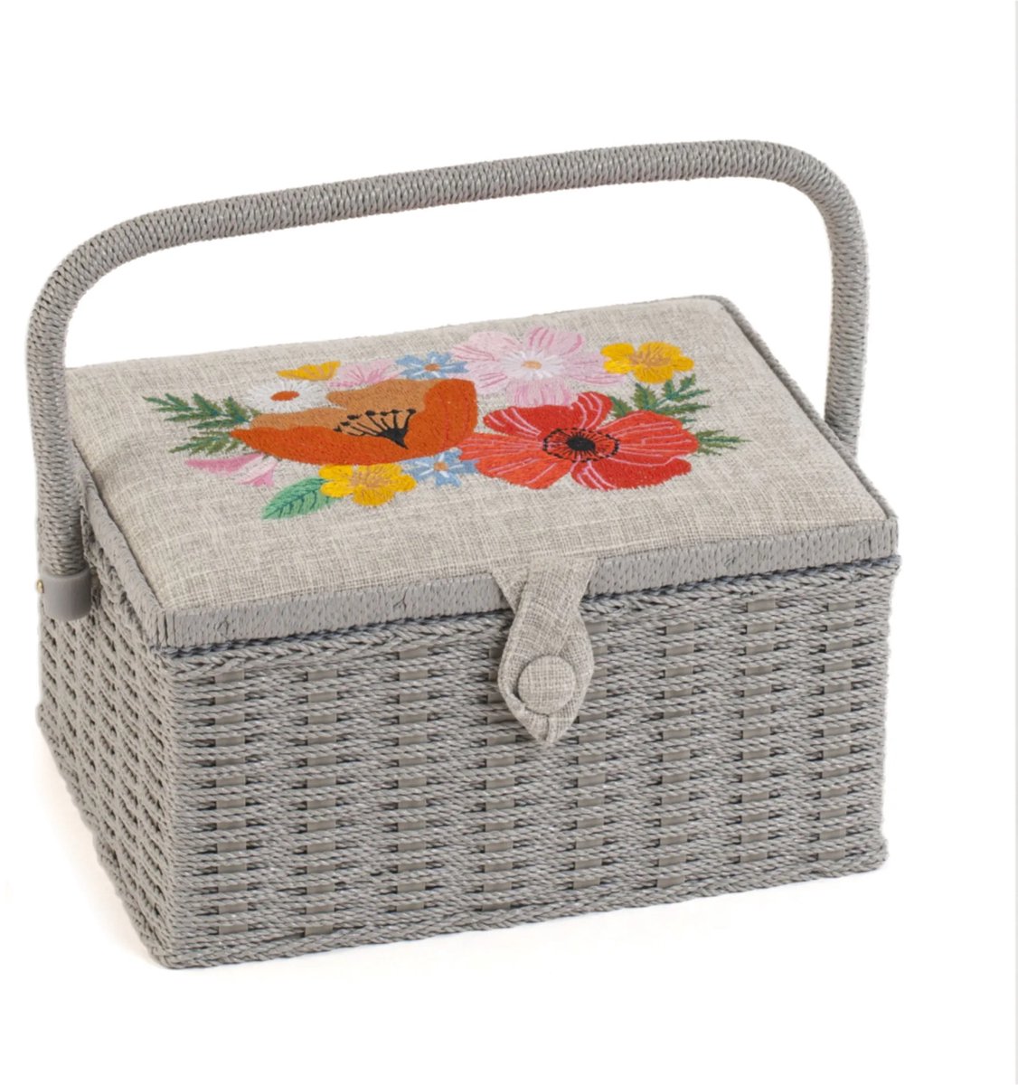 Medium Sewing Box w/Wicker Wildflowers - Embroidered Nom.: 42021299