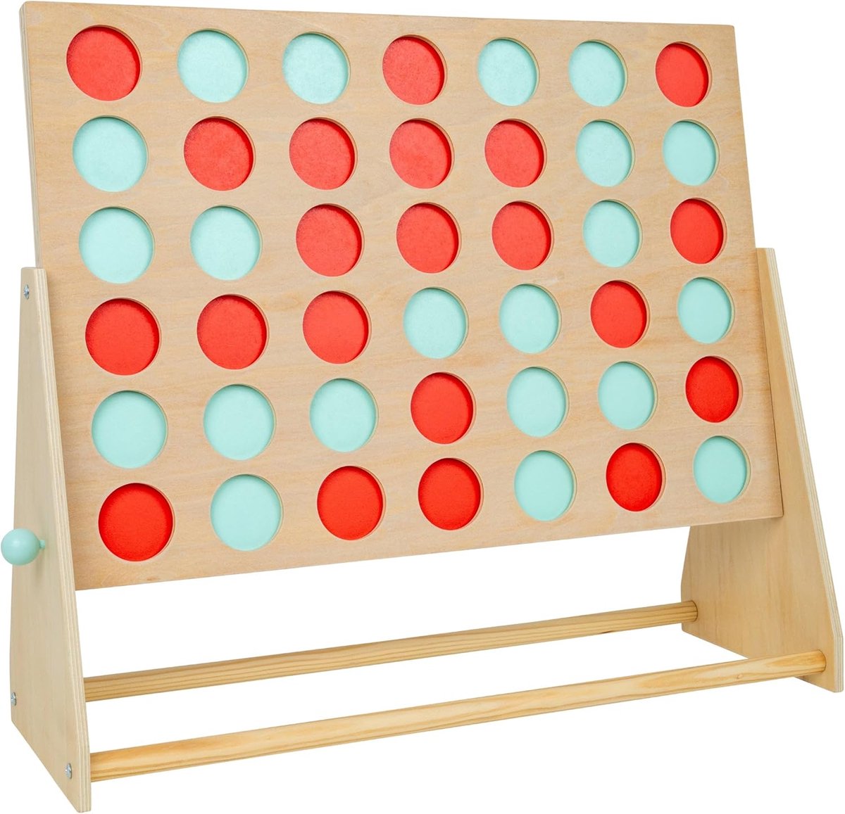 Houten Vier op een Rij - Groot familiespel - Buiten spelen - Duurzaam FSC-hout - 57x43 cm - Natuurlijk hout