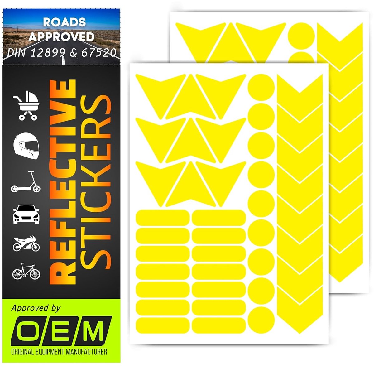 Reflecterende Tape - Veiligheidstickers - Zichtbaarheid Verhogen - Waterdicht & Duurzaam - 80 Stuks - Gleb