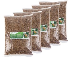 Famiflora meelwormen 5KG - 5x1KG (30L) - Hoogwaardige eiwitten stimuleren gezondheid en vitaliteit van vogels, kippen en vissen - Essentiële vetten leveren energie zodat dieren actief blijven