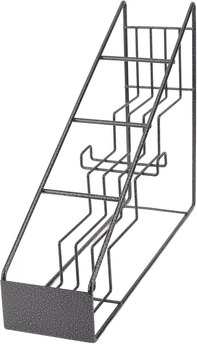 Flessenhouder - Drank Organizer - Keuken Bar - Trapvorm Ontwerp - 4 Compartimenten - Zwart