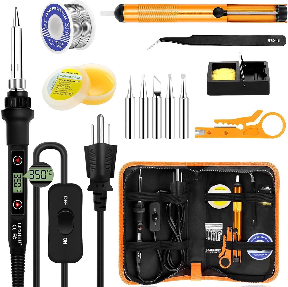 80W Soldeerbout Kit met LCD Scherm en Verstelbare Temperatuur 180-520℃ - 13 in 1 Soldeergereedschap