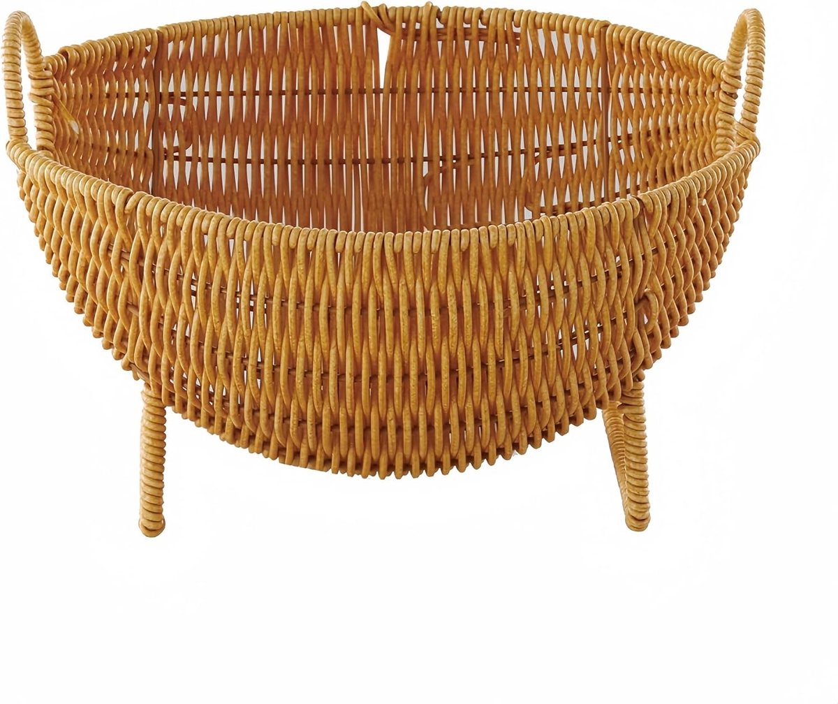 Fruitschaal Opbergmand - Fruitmand Keuken - Decoratieve Opslag - Handgeweven Imitatie Rotan