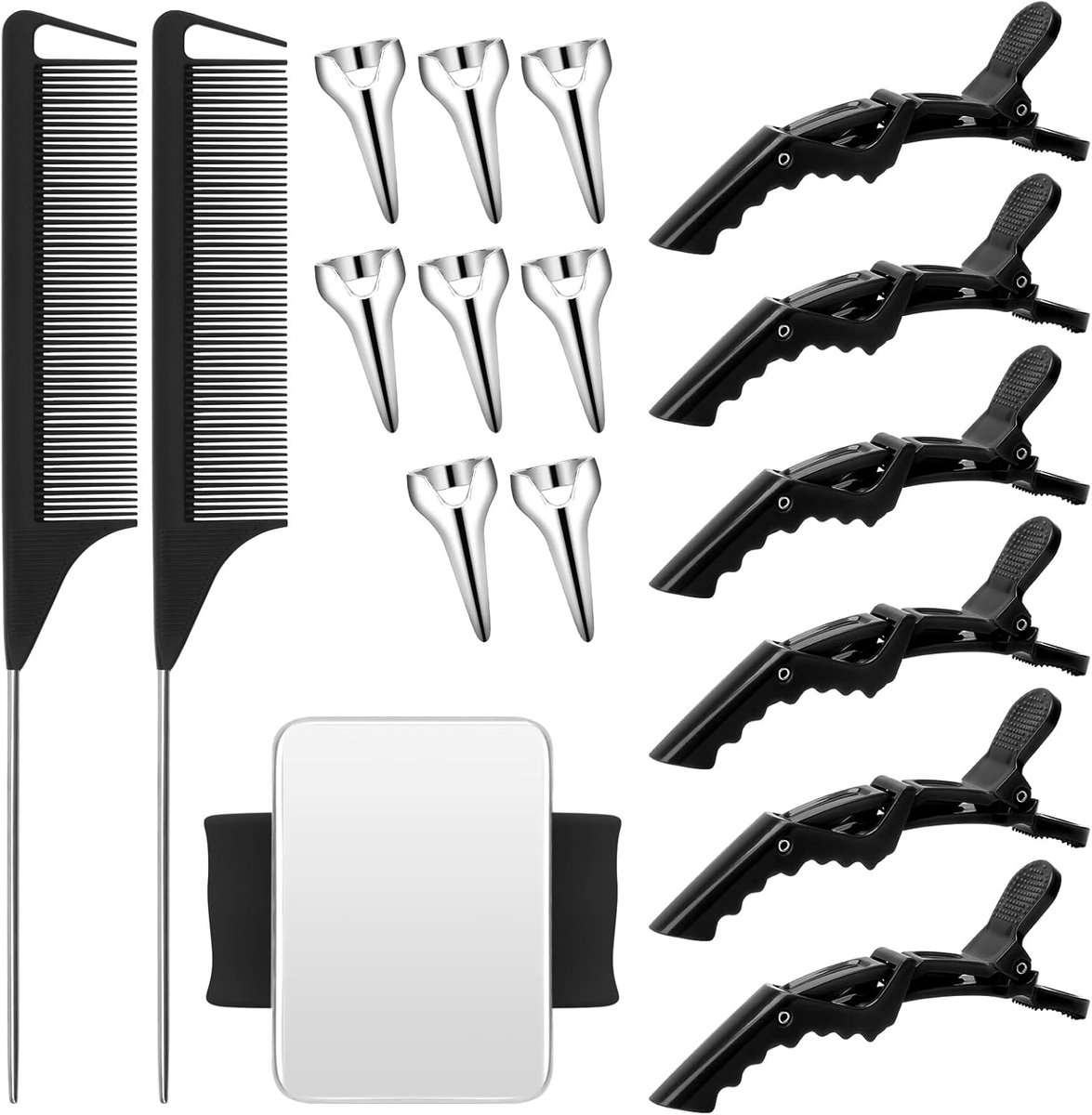 Haar Styling Set - Vlecht Accessoires - Professioneel Knippen - Magnetische Polsband - 17 Delig - Zwart