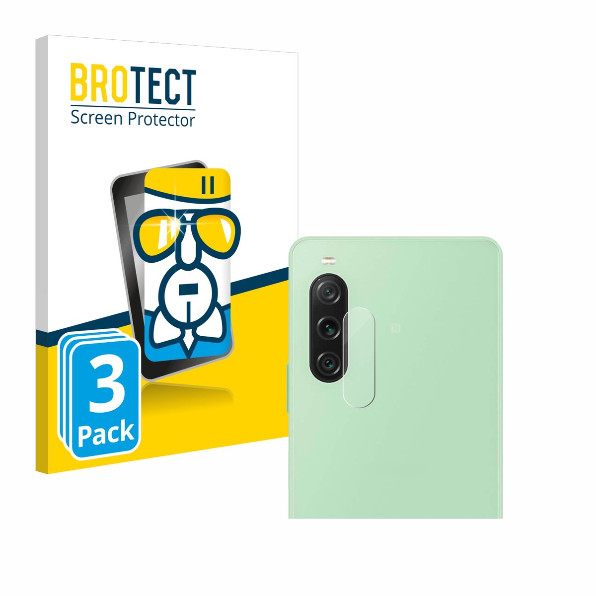 Brotect Screenprotector 3 Stuks Voor Sony Xperia 10 V (Alleen Camera Lens) Beschermglas Transparant